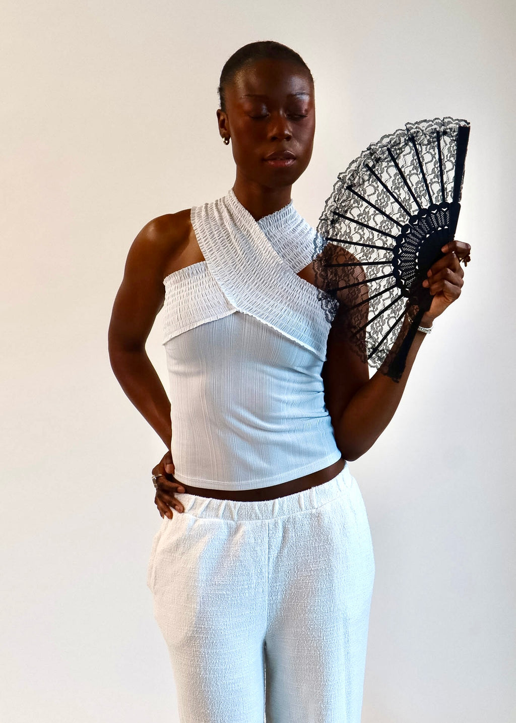 Morgan De Toi Criss Cross Light Blue Top