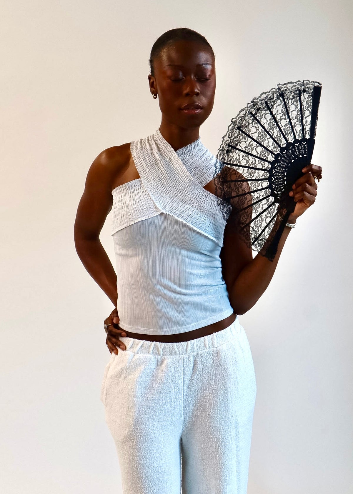 Morgan De Toi Criss Cross Light Blue Top