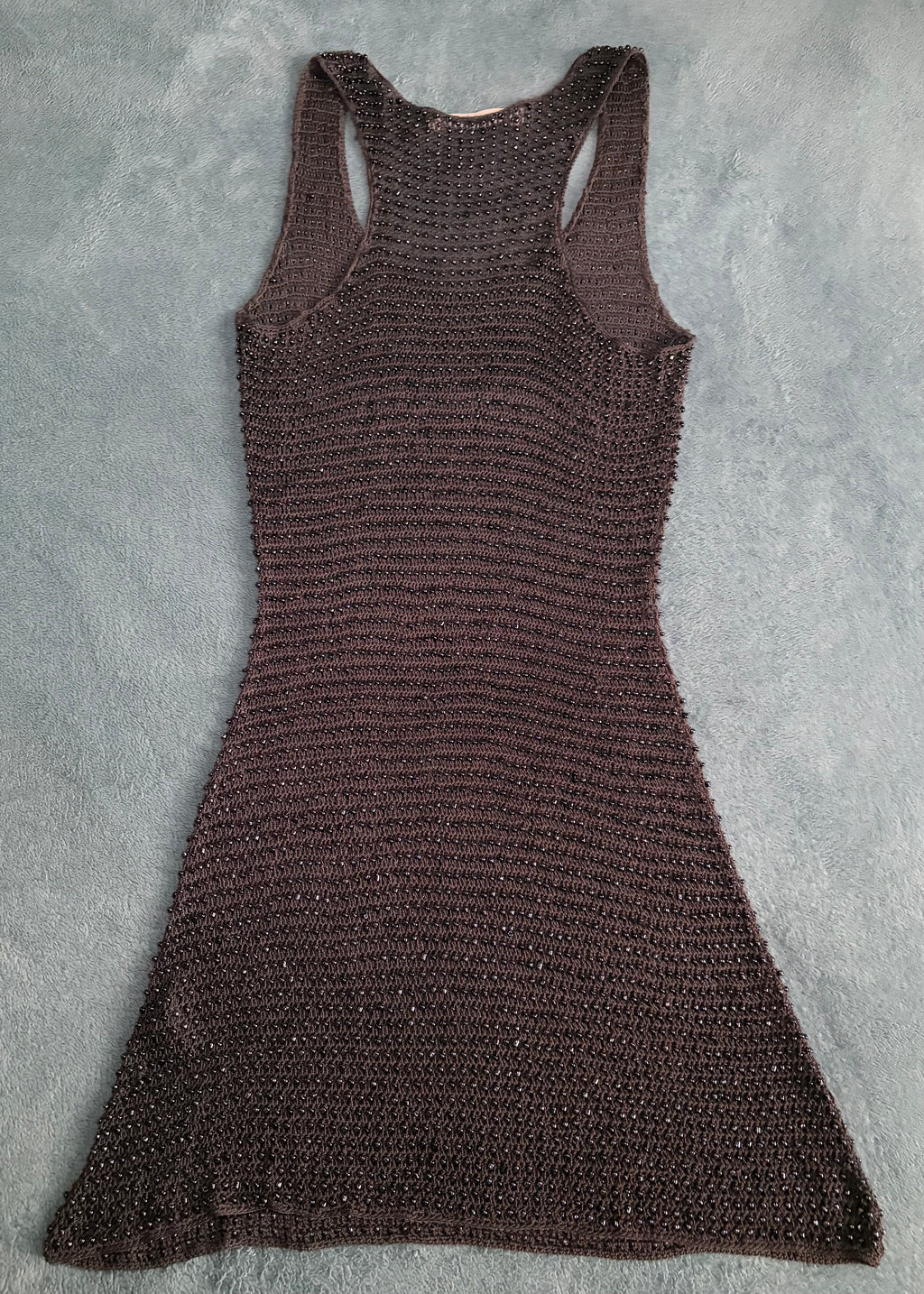Label Lab Brown Beaded Mesh Midi Dress
