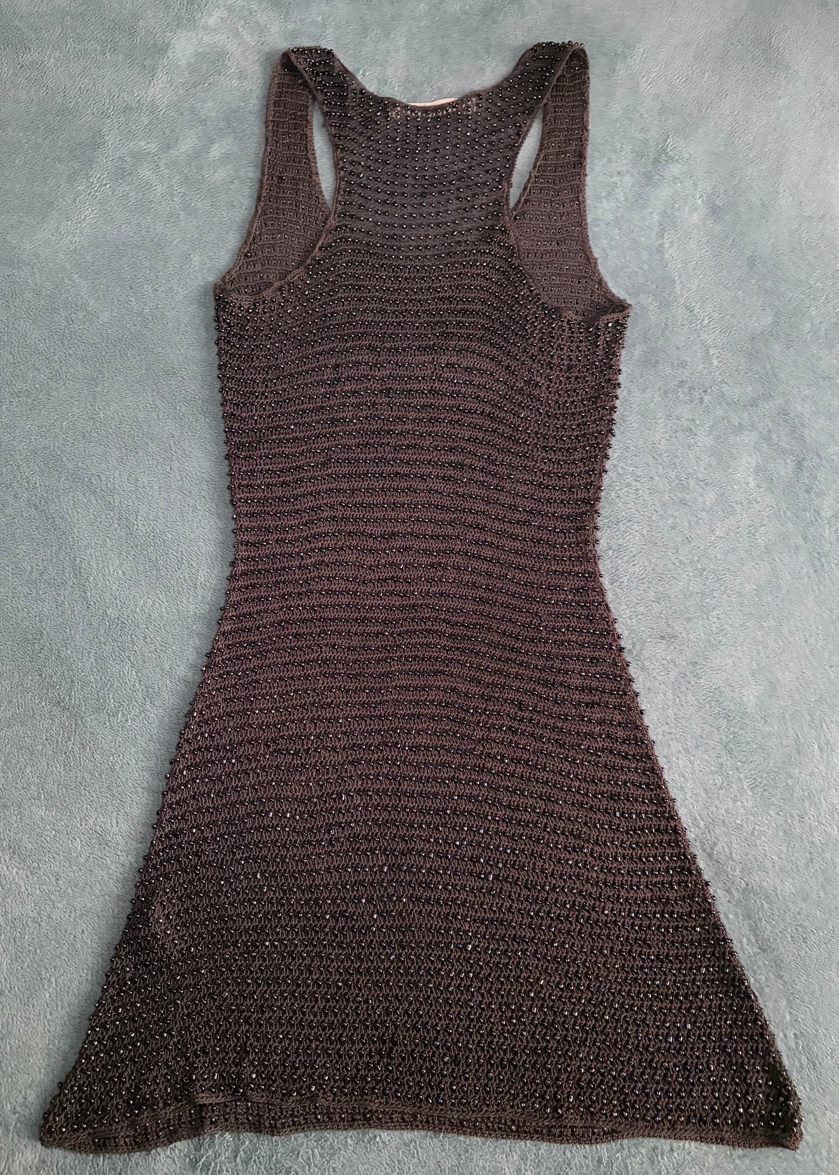 Label Lab Brown Beaded Mesh Midi Dress