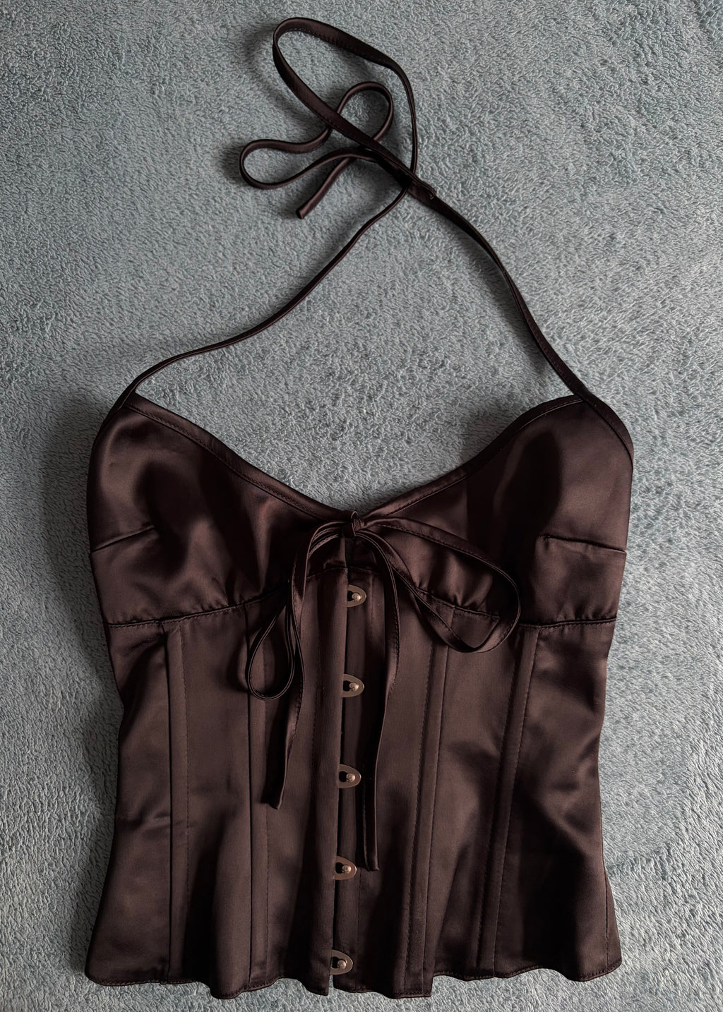 Danielle Guizio Black Marini Corset Top