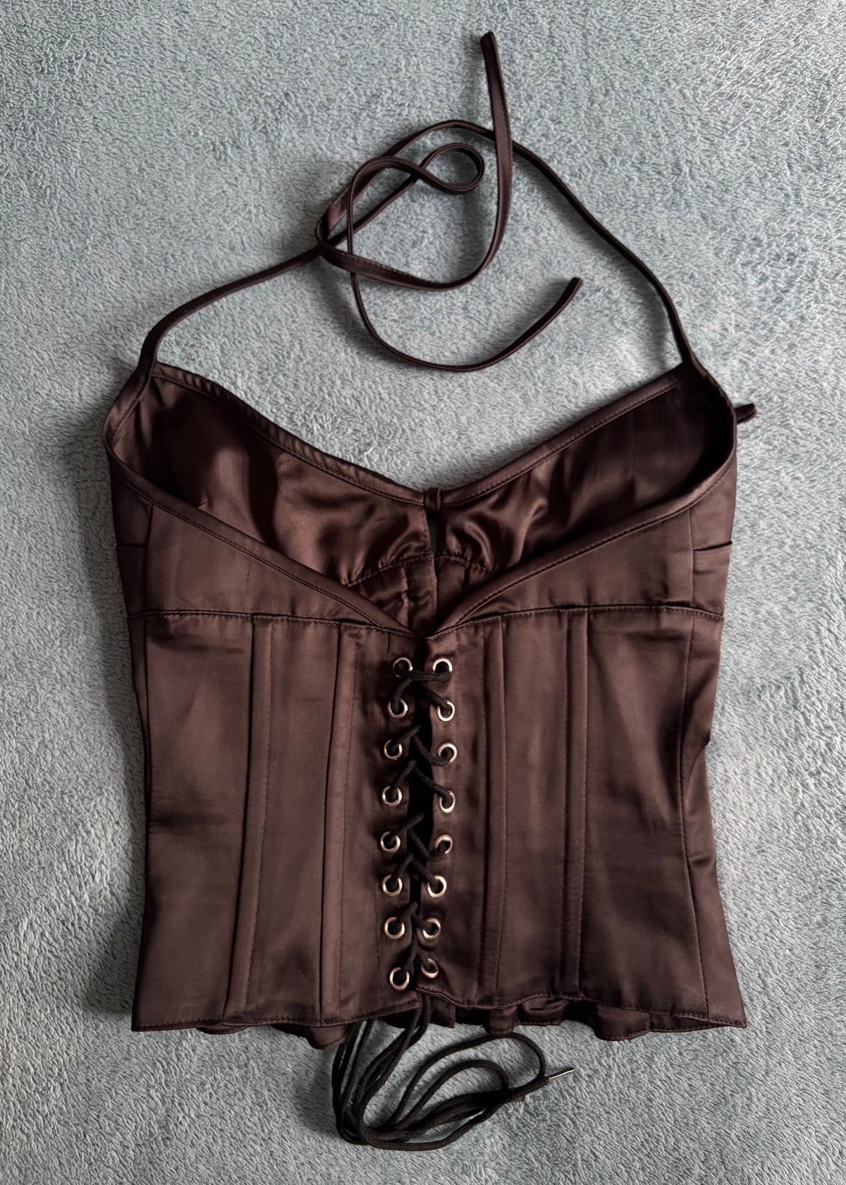 Danielle Guizio Black Marini Corset Top